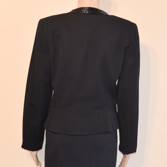 Vintage RAUL BLANCO Black Beaded Collar Cropped Blazer - Picture 5 of 8